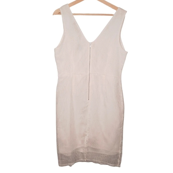 LUXE White Sleeveless Midi Dress with Lace - Picture 2 of 12